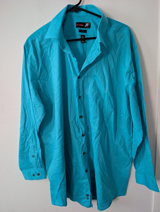 J.Ferrar Other - J. Ferrar Slim Fit Mens Teal Blue Dress Shirt Mens Size XXL